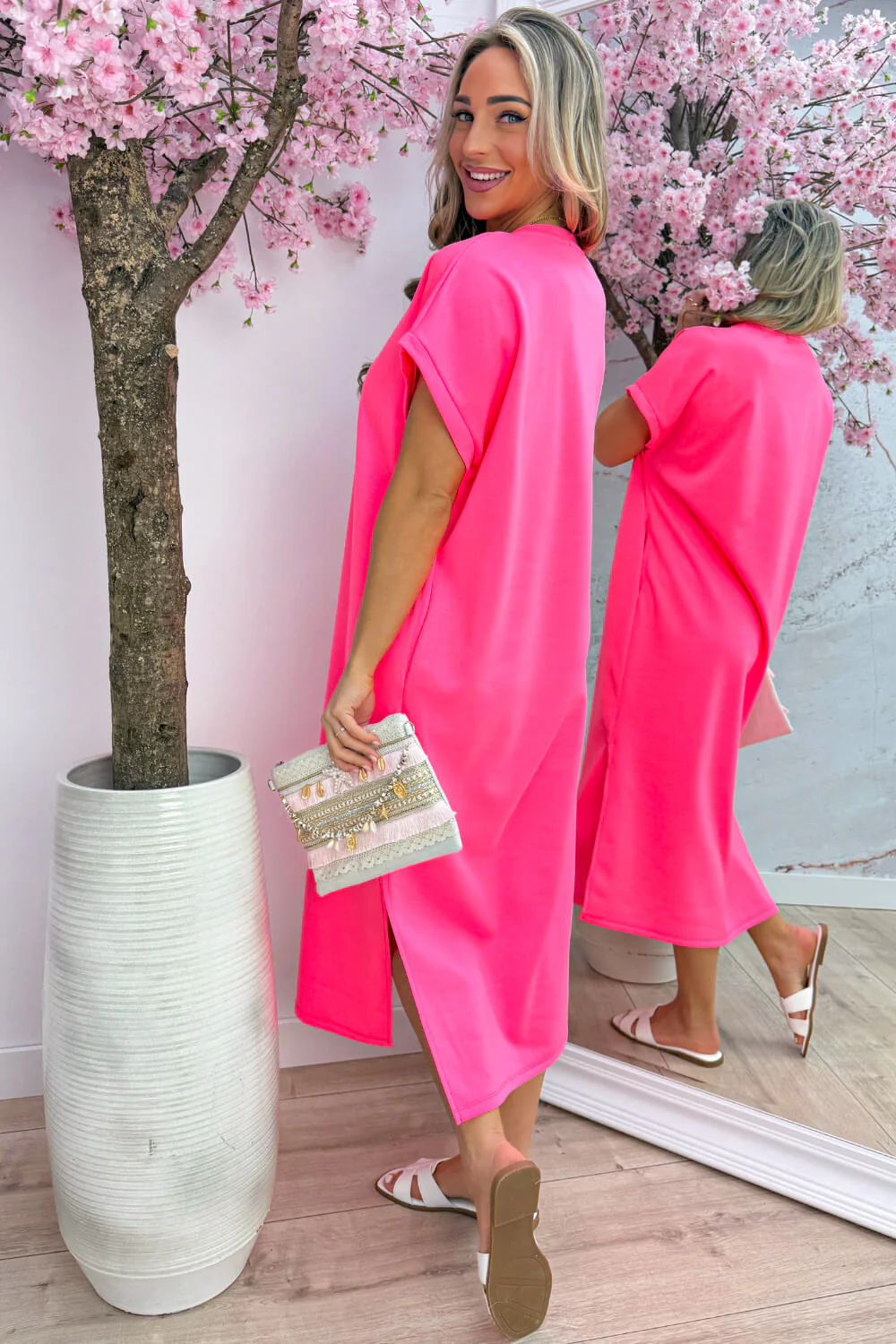 Basic comfort dress - Fuchsia - Image 4