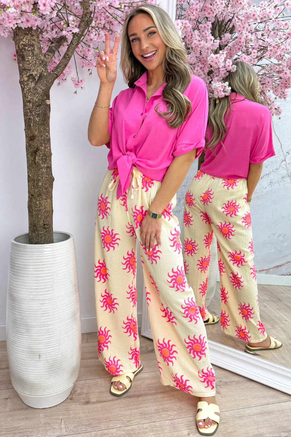 Basic knot blouse - Fuchsia - Image 3