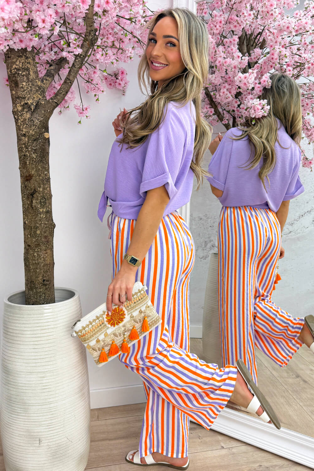 Basic knot blouse - Lila - Image 4