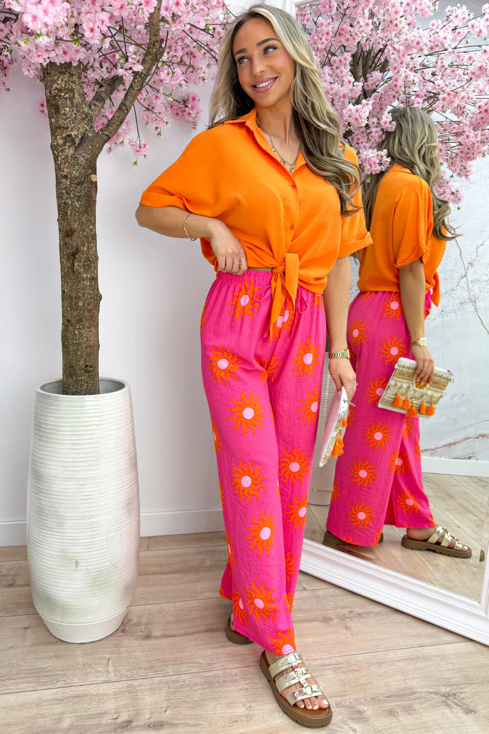 Basic knot blouse - Oranje - Image 3