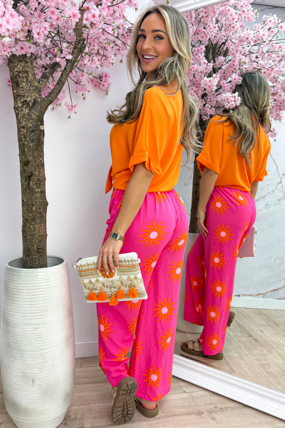 Basic knot blouse - Oranje - Image 4