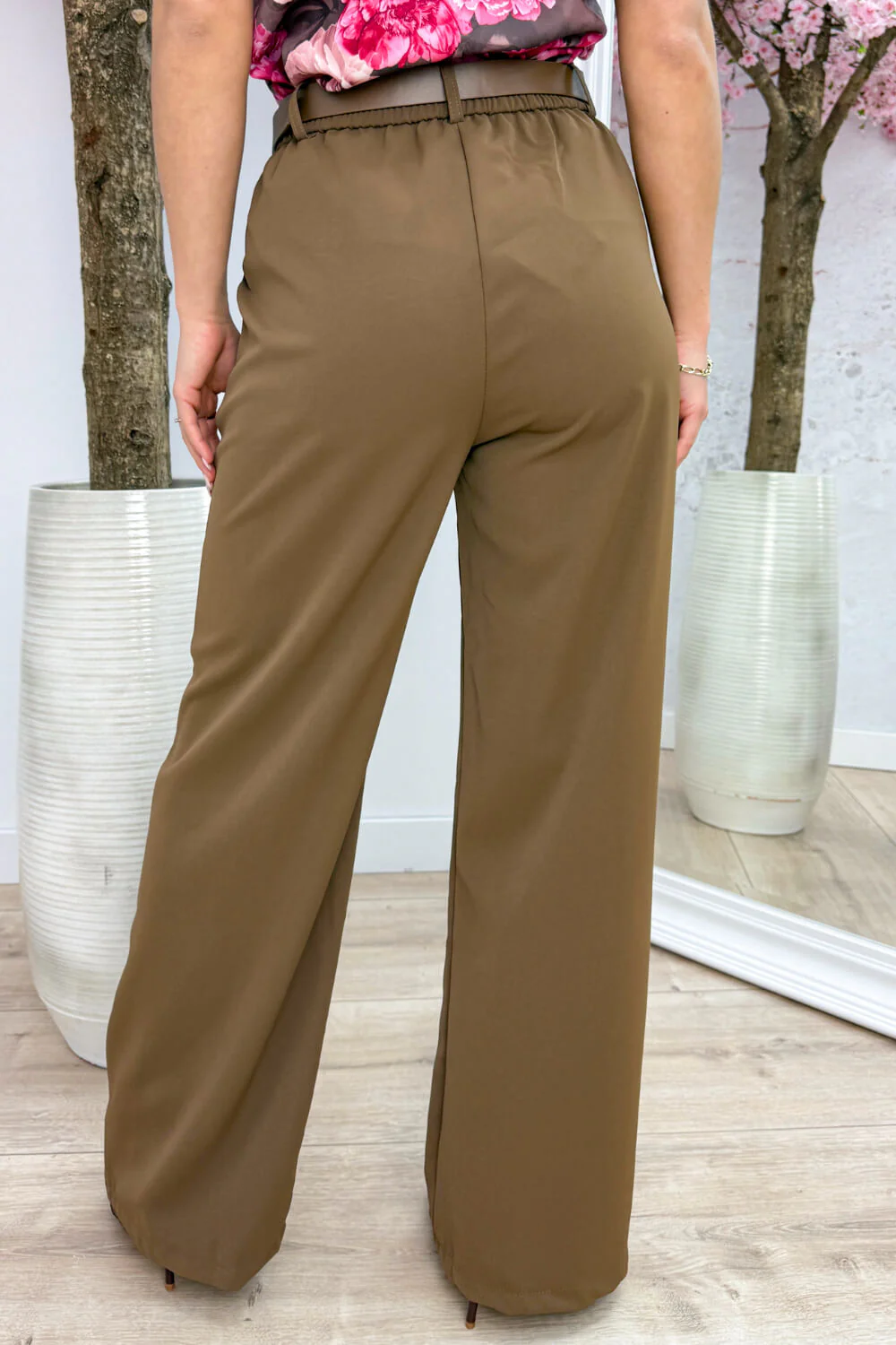 Belted pantalon (Incl. riem) - Bruin - Image 2