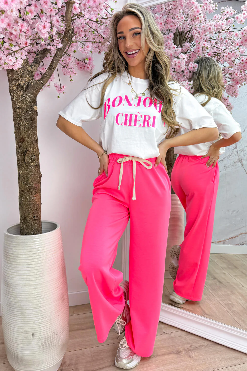 Bonjour chérie T-shirt - Wit - Image 2
