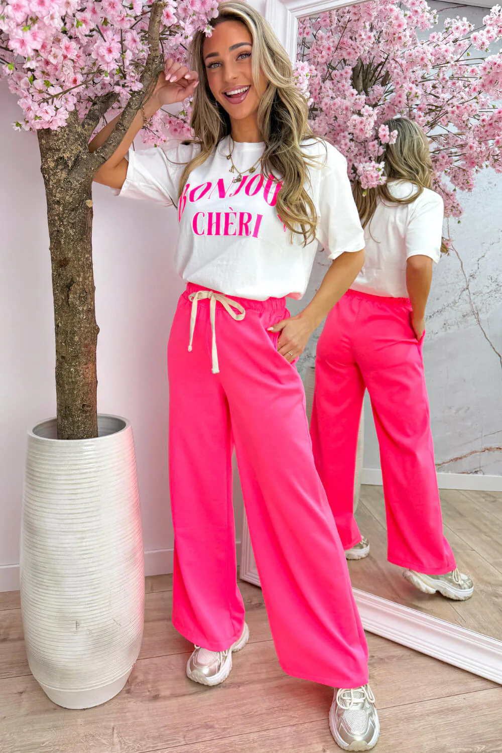 Bonjour chérie T-shirt - Wit - Image 3