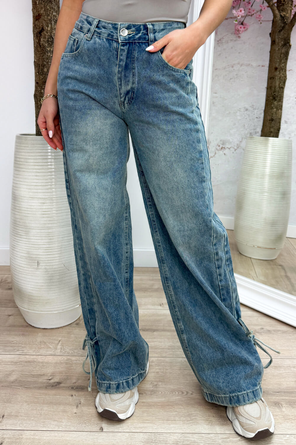 Bows wide leg jeans - Jeans blue - Image 2