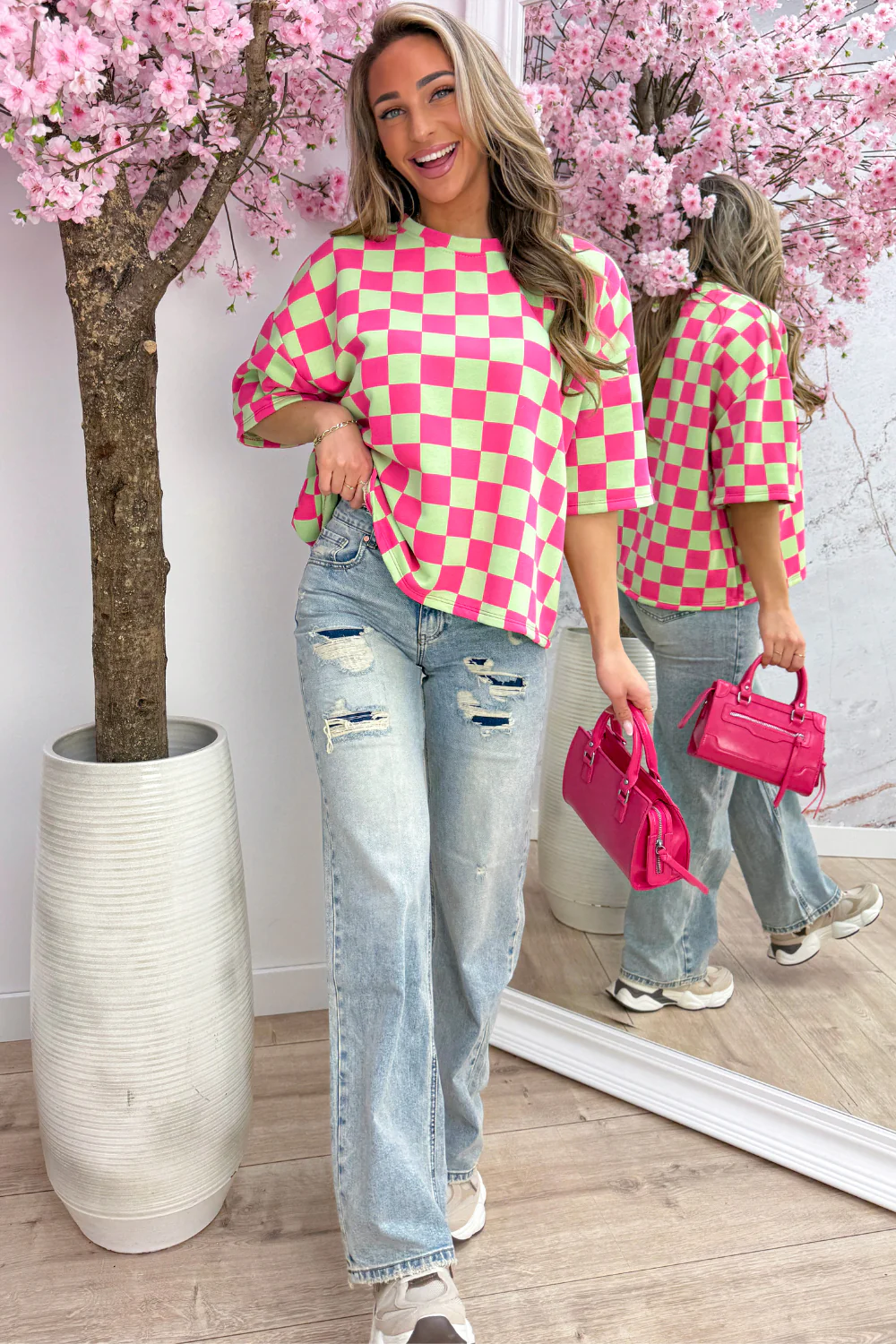 Checkered t-shirt - Mint - Image 2