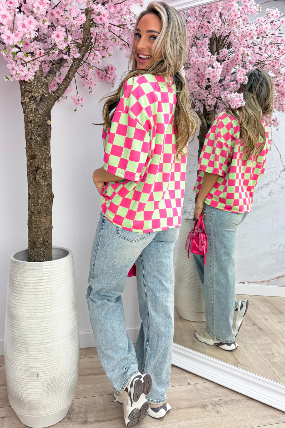 Checkered t-shirt - Mint - Image 4