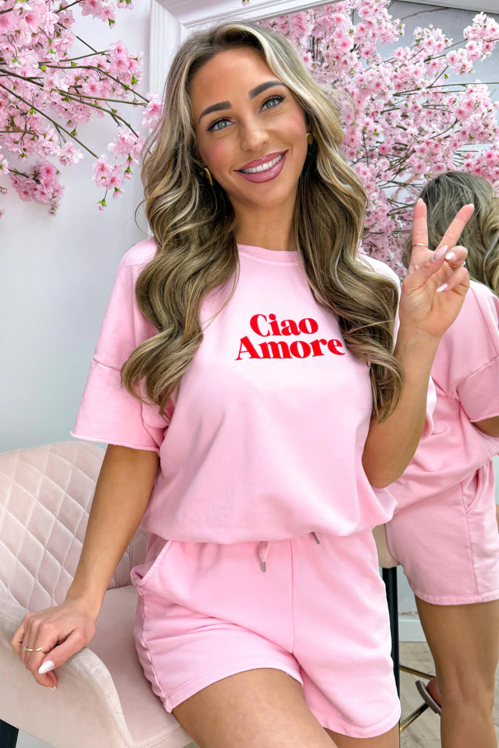 Ciao amore T-shirt - Roze