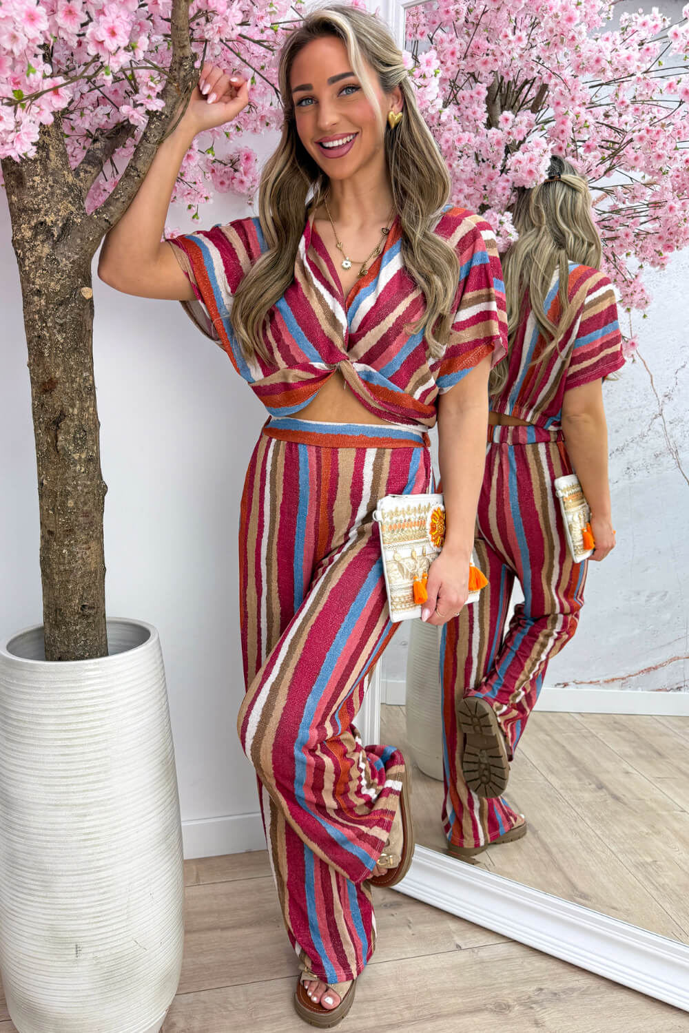 Coconut lurex co-ord - Bordeaux