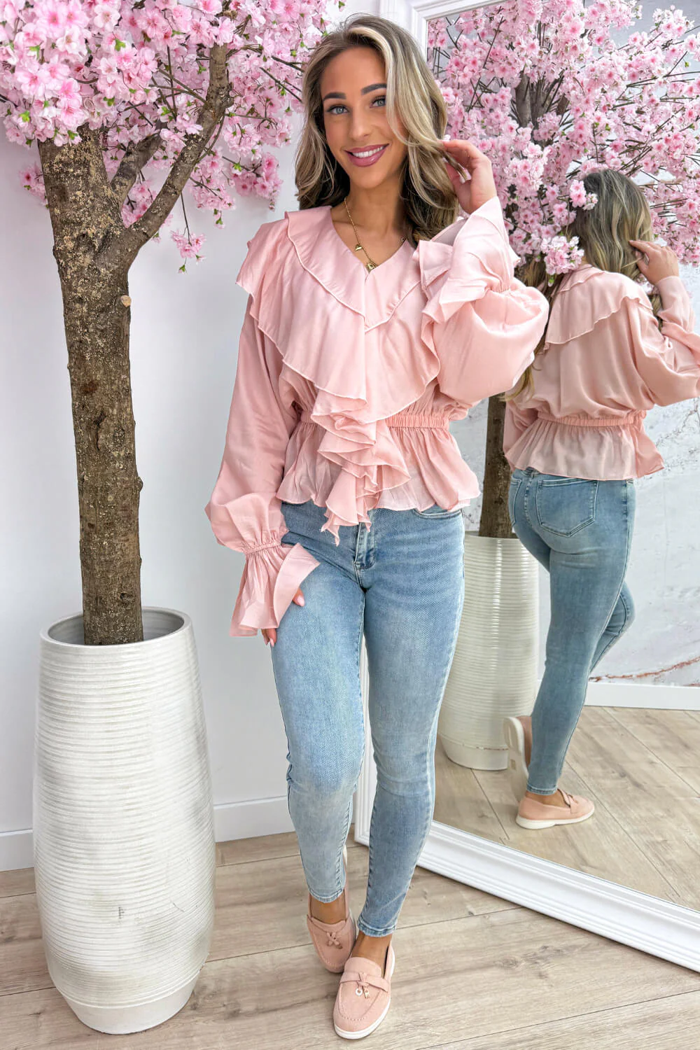 Cutie ruffle topje - Oud roze - Image 2