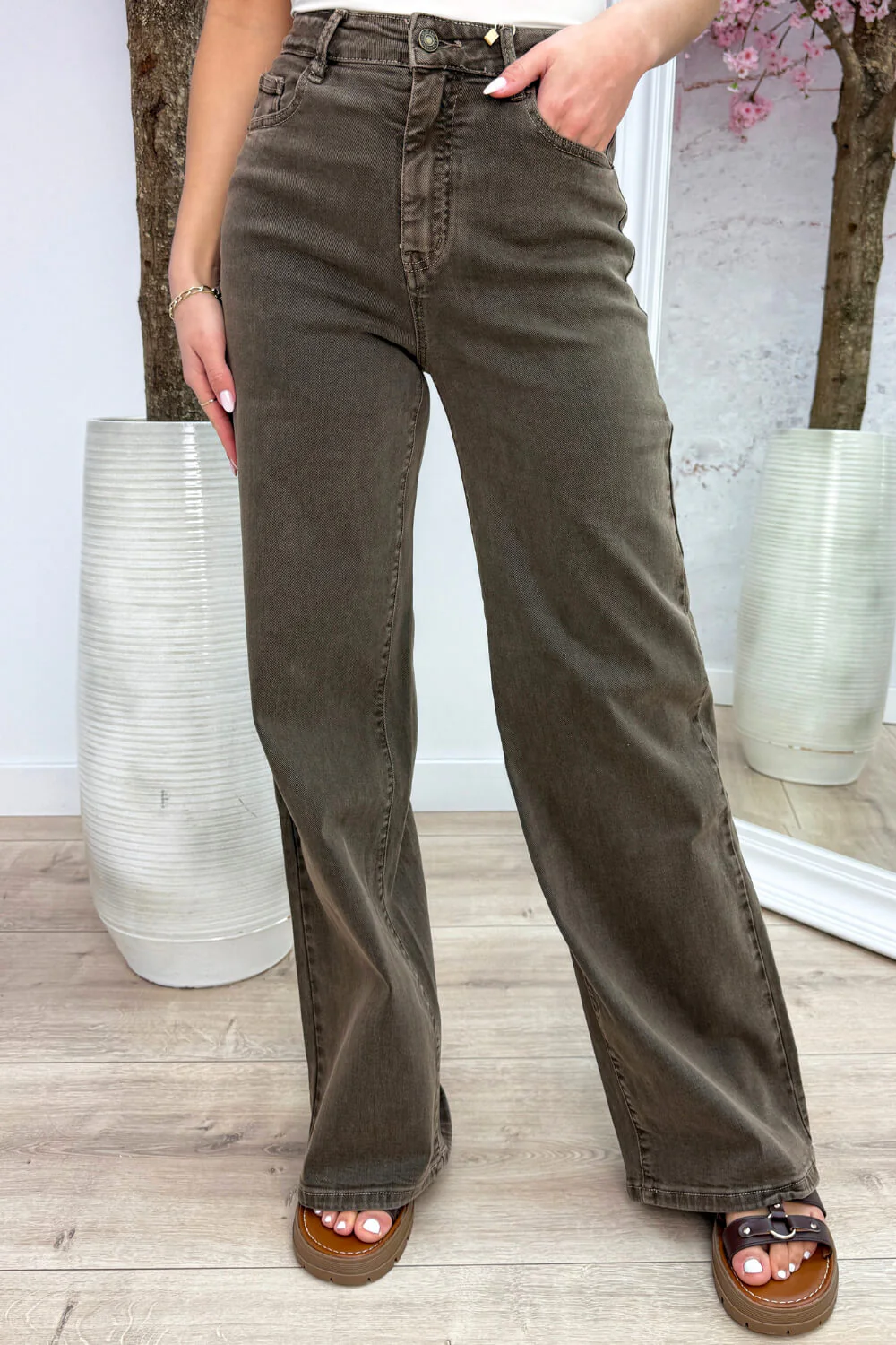 Denim on point straight leg jeans - Bruin