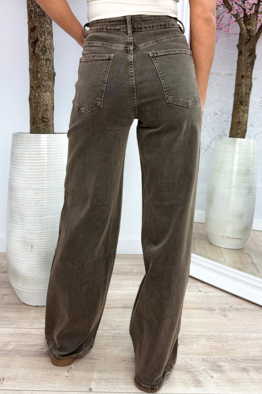 Denim on point straight leg jeans - Bruin - Image 2