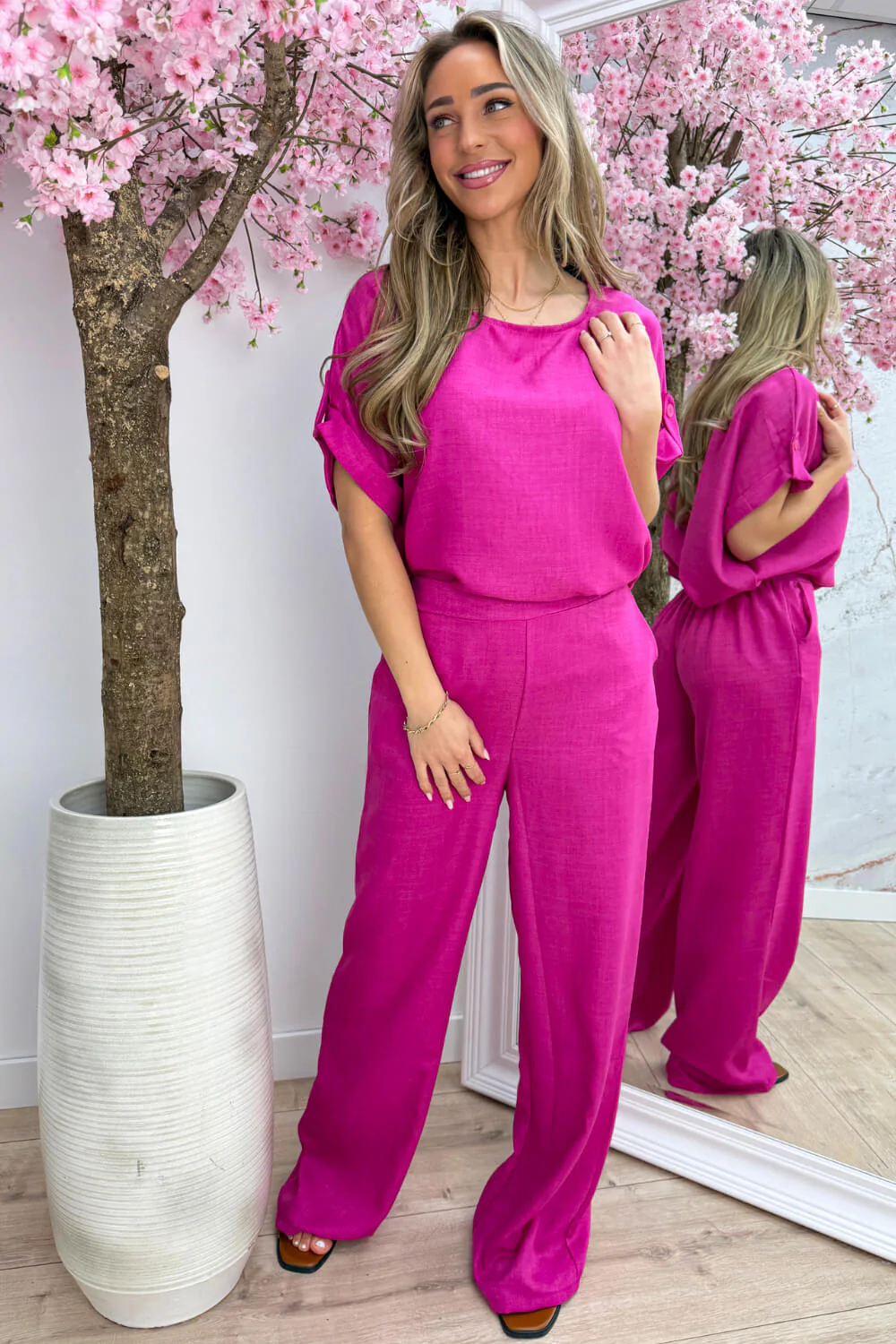 Everyday ease co-ord - Fuchsia - Image 2