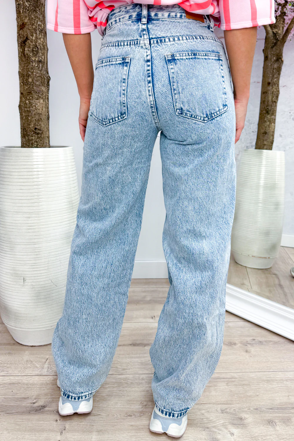 Fuzzy wide leg jeans - Jeans blue - Image 2