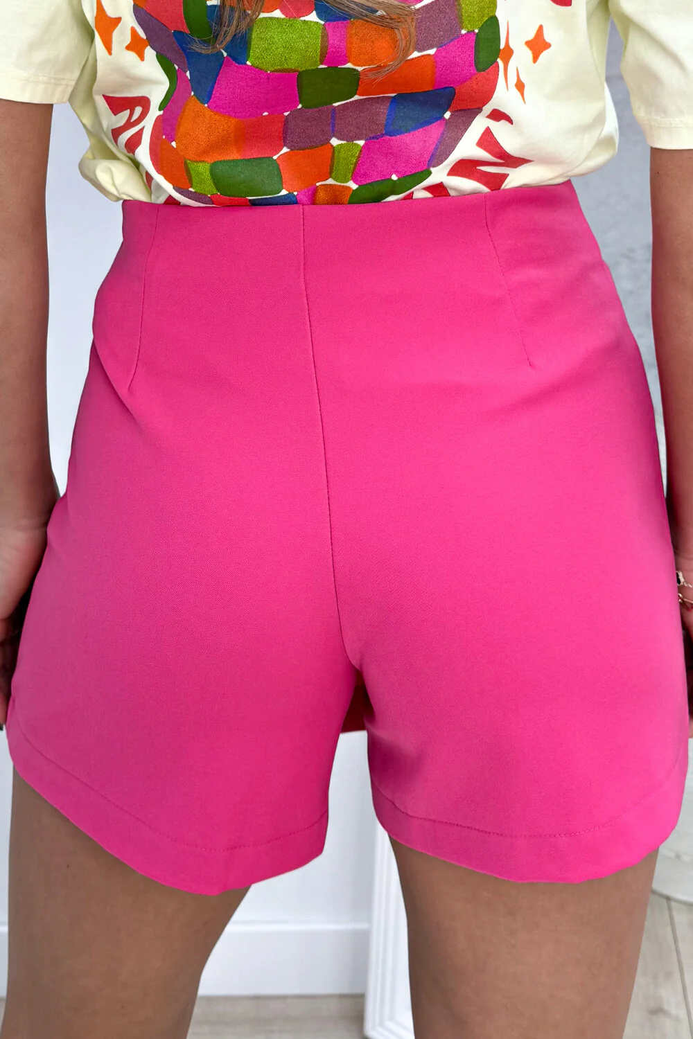 Golden detail skort - Fuchsia - Image 2