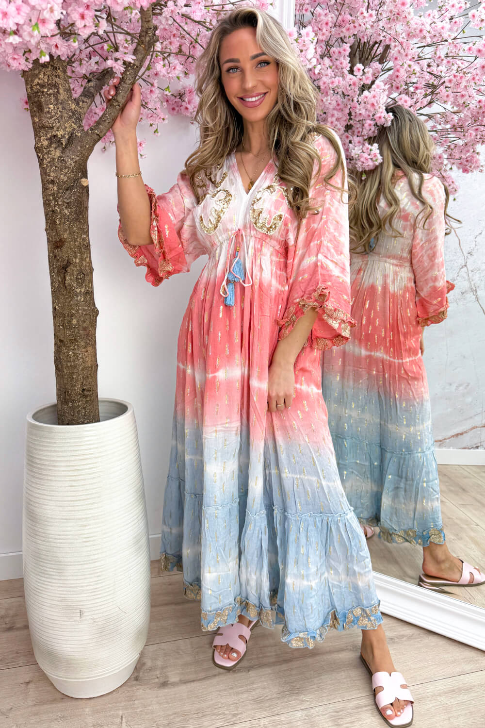 Havana beach dress - Koraal - Image 3