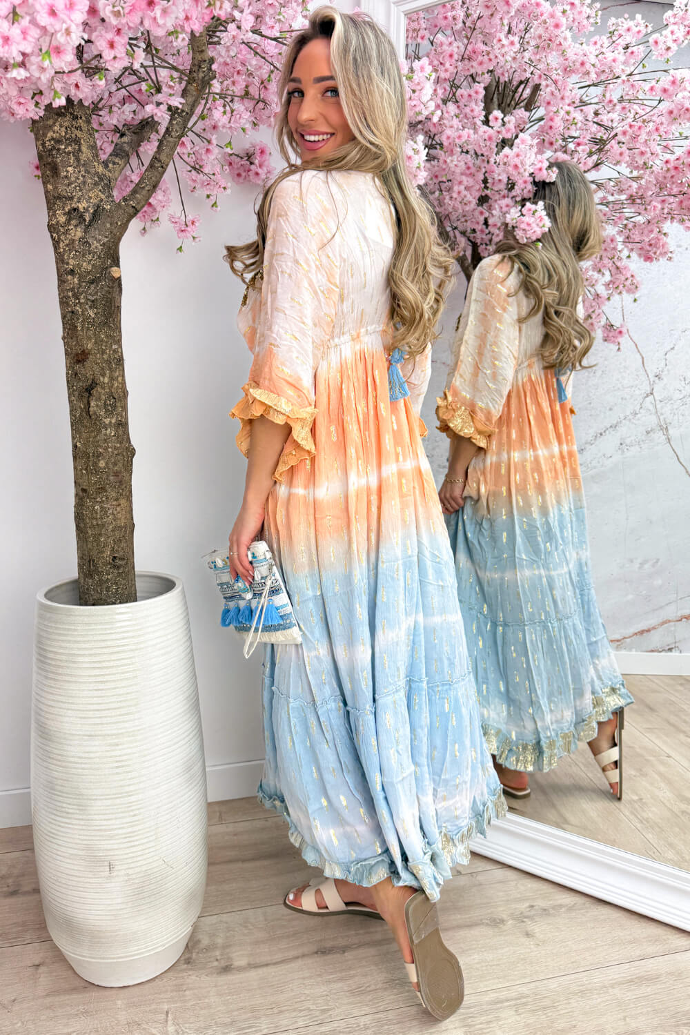 Havana beach dress - Lt. oranje - Image 4