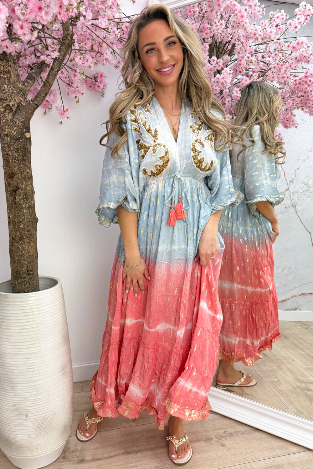 Havana beach dress - Sky blue - Image 3