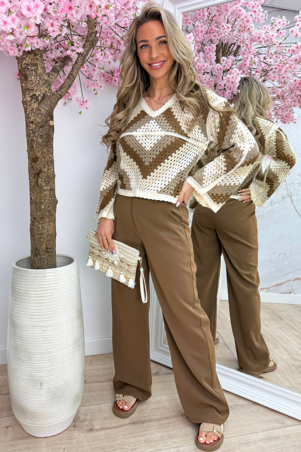 Isla crochet topje - Taupe - Image 3