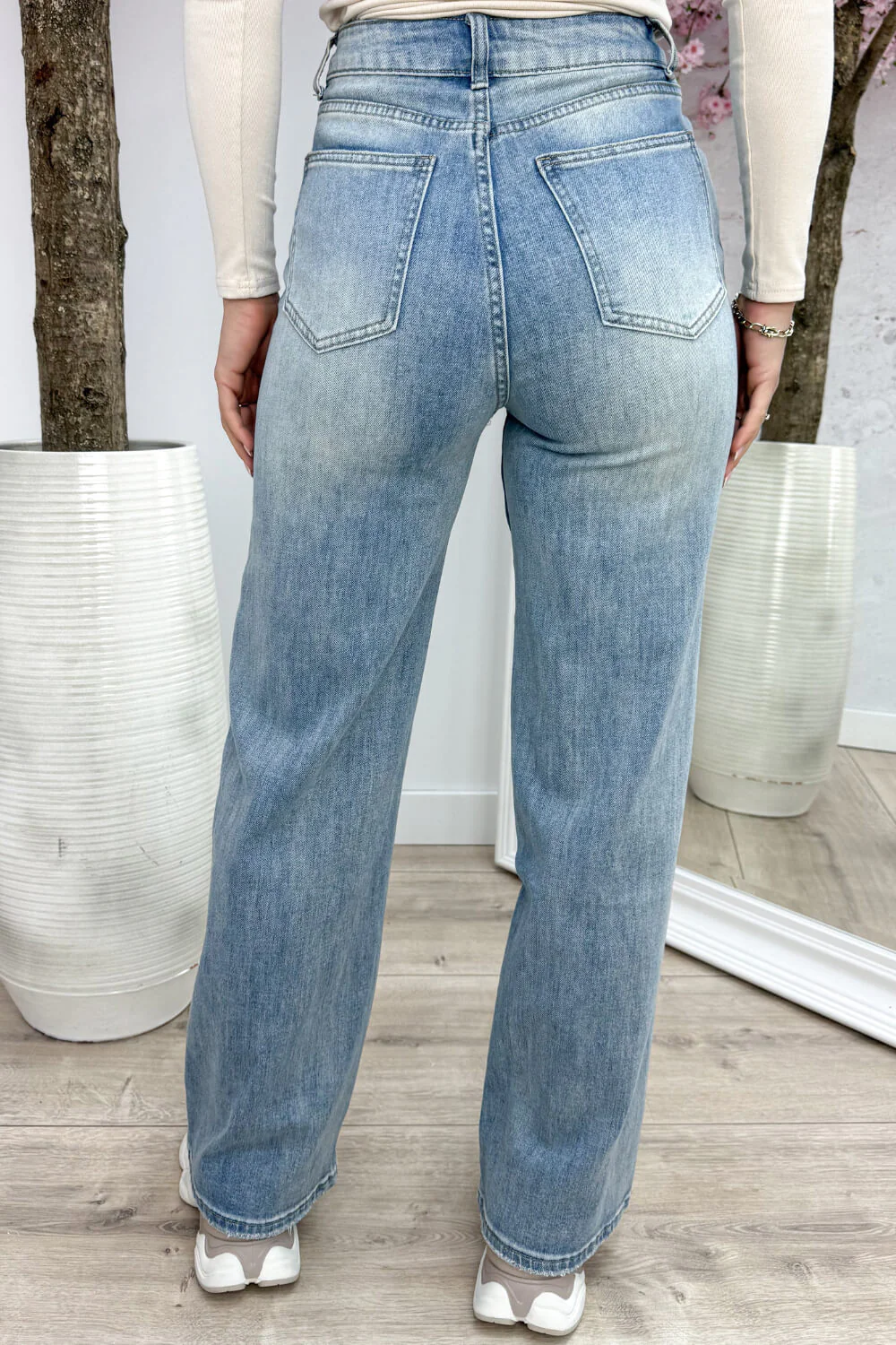 Jeans overlayed skirt straight leg - Jeans blue - Image 2