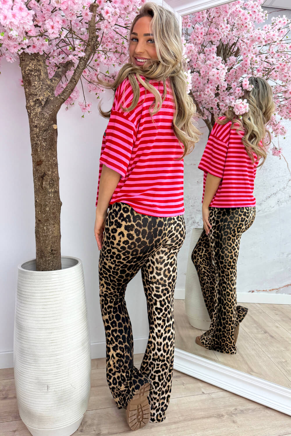 Leopard ciao striped T-shirt - Rood - Image 4
