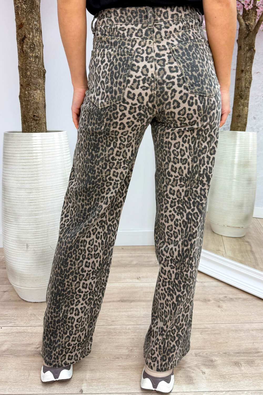 Leopard dad fit jeans - Taupe - Image 2