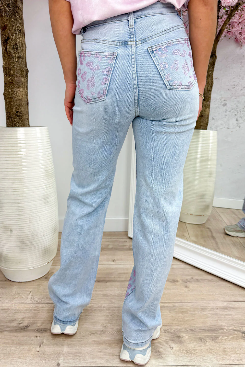 Leopard diamond wide leg jeans - Jeans blue - Image 2