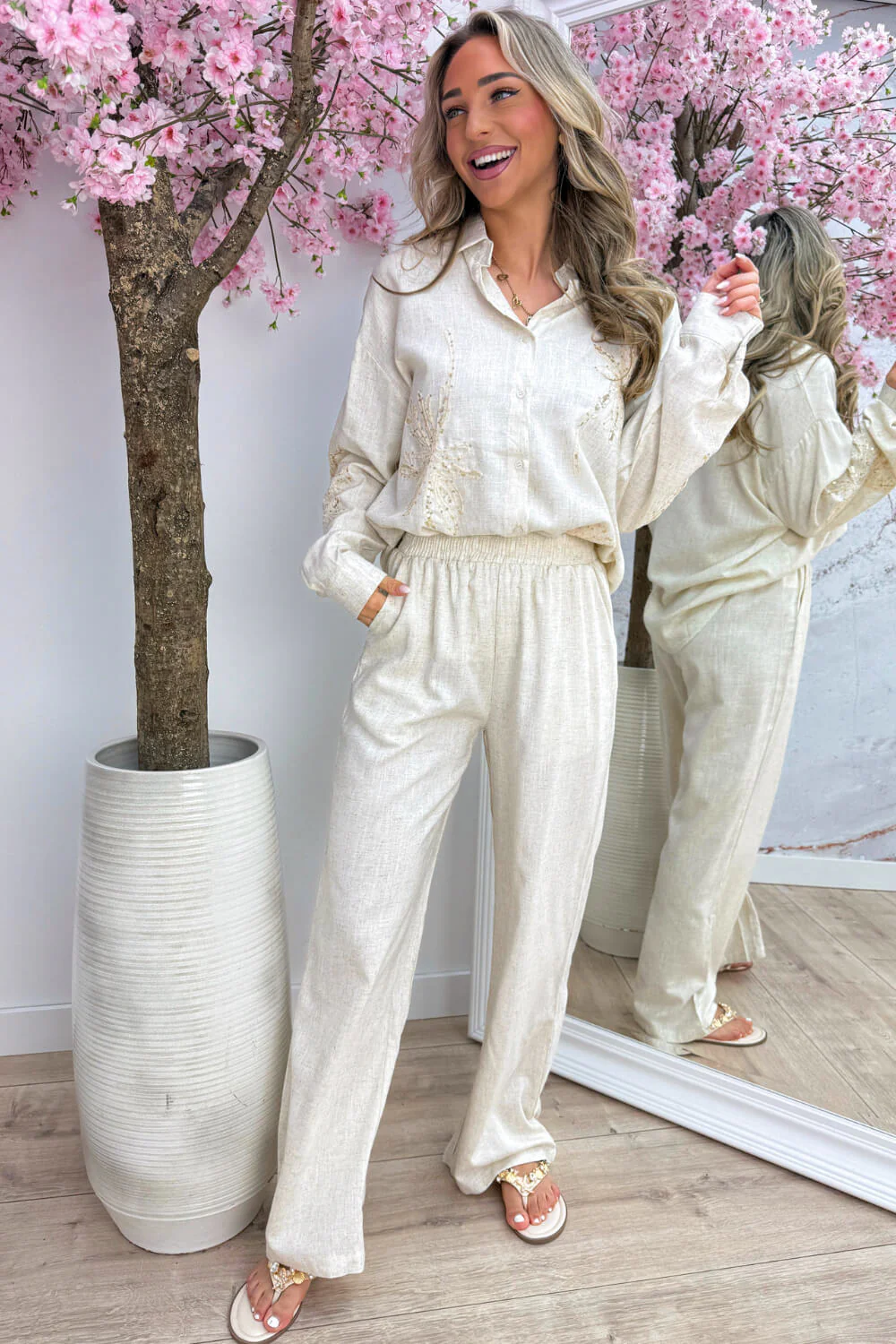 Meet me under the palms co-ord - Beige