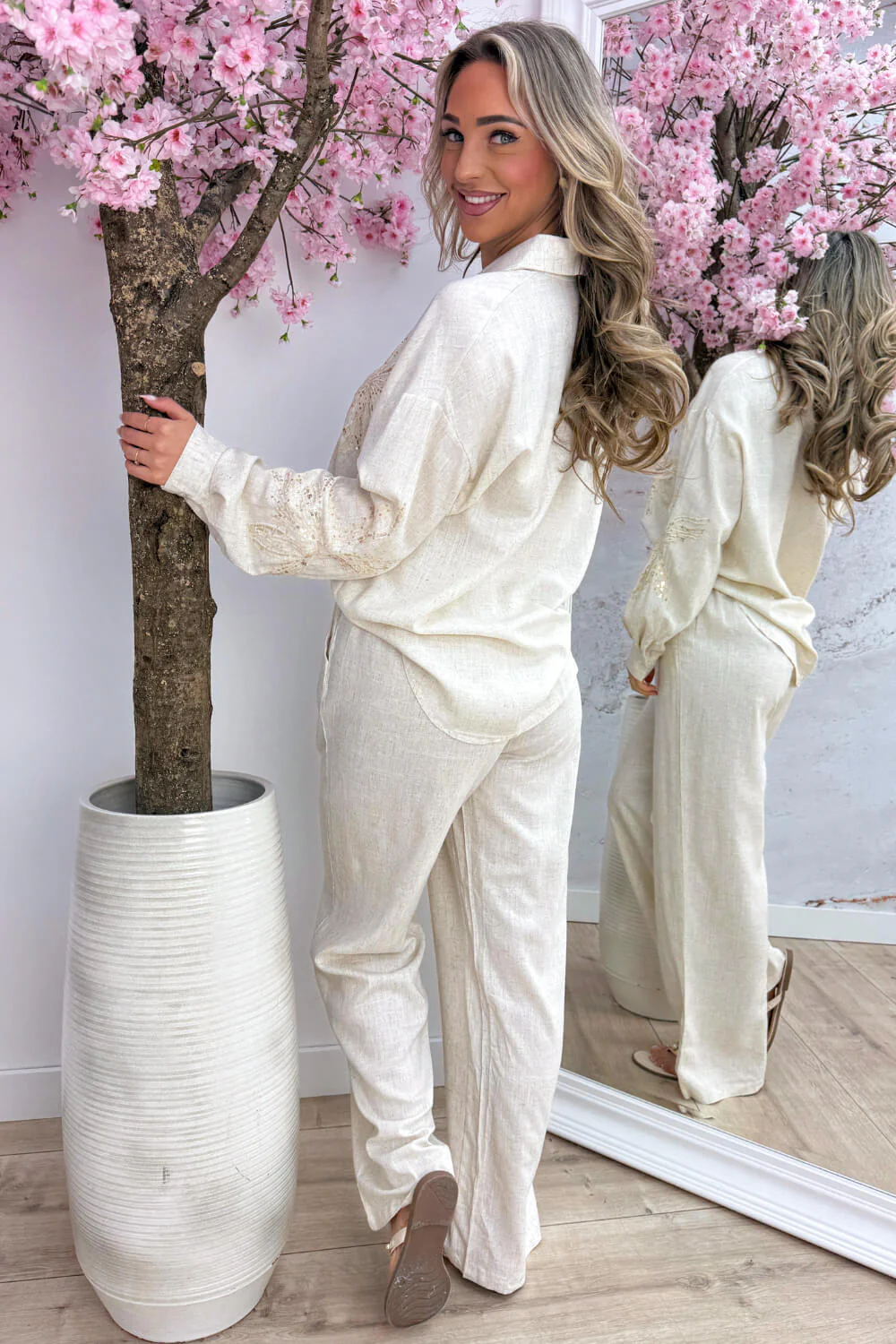 Meet me under the palms co-ord - Beige - Image 4