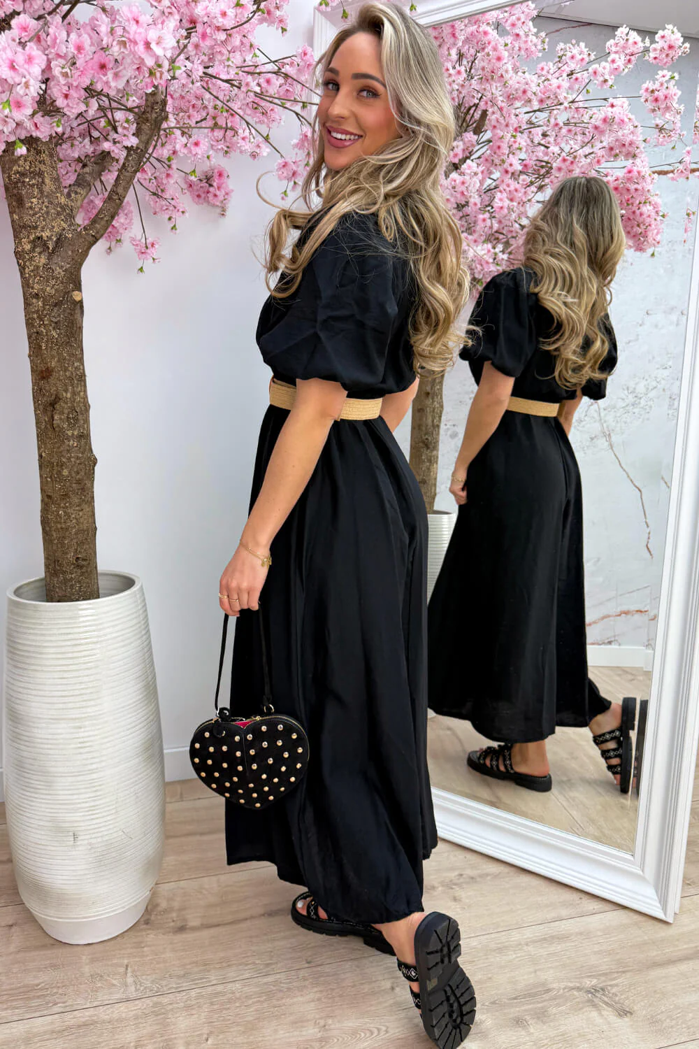 Monaco maxi dress (Incl. riem) - Zwart - Image 4