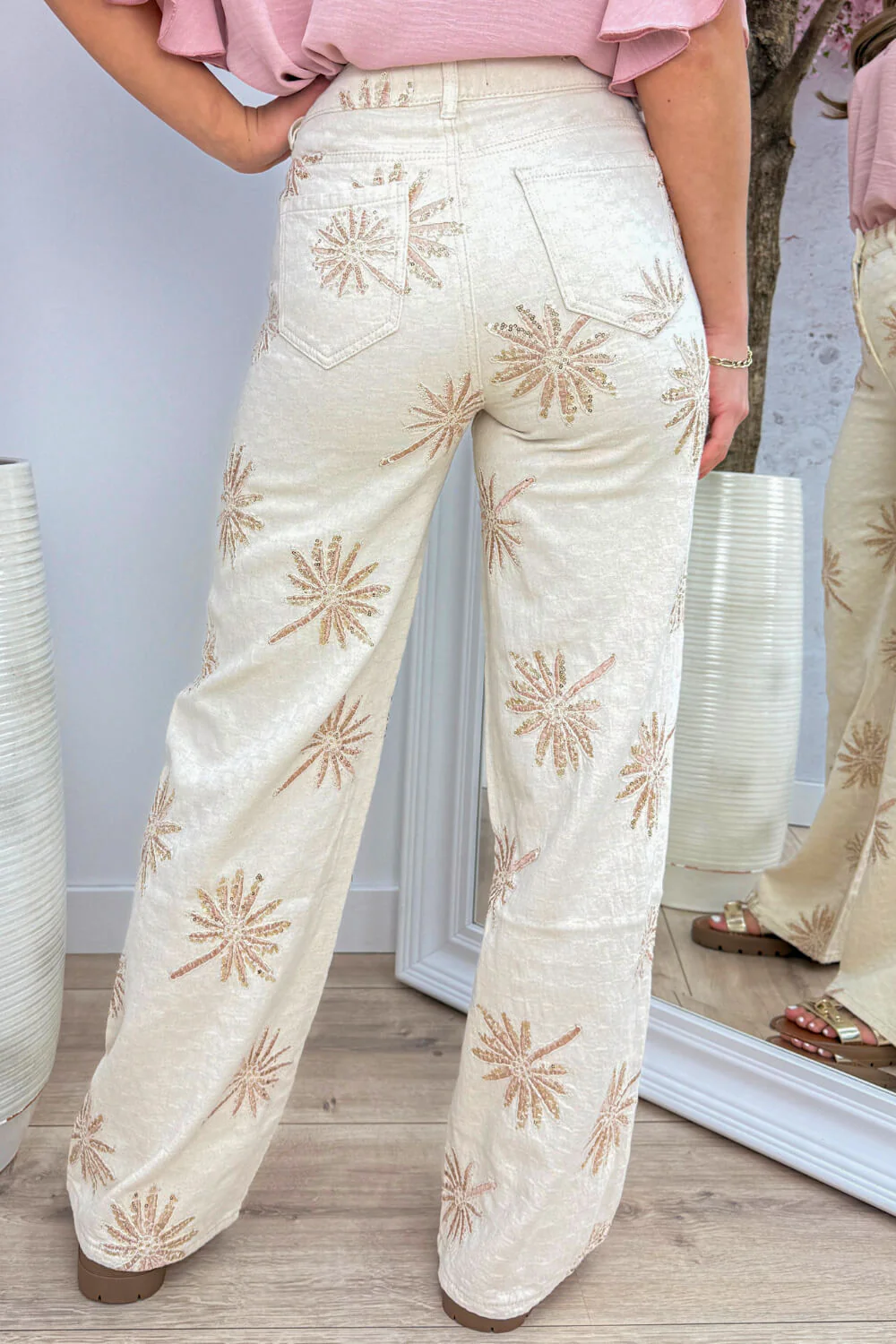 Palm breeze straight leg jeans - Beige - Image 2