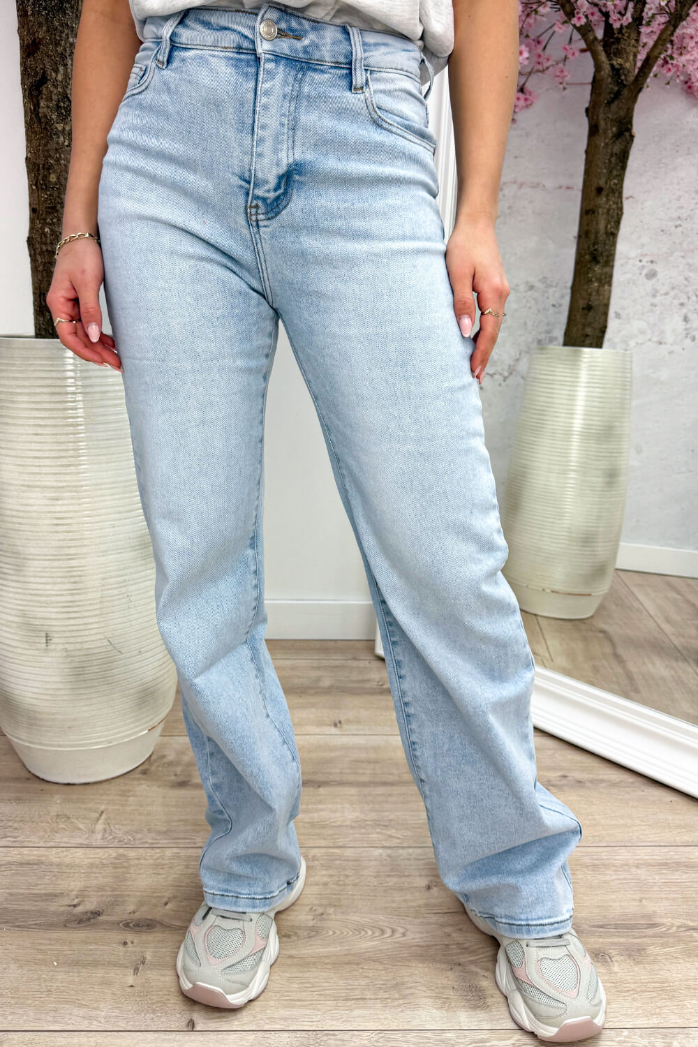 Popular leopard diamond straight leg jeans - Roze - Image 2
