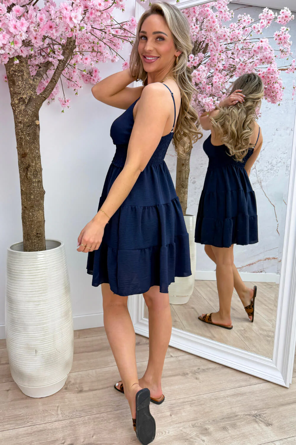Ronda layer dress - Navy - Image 4