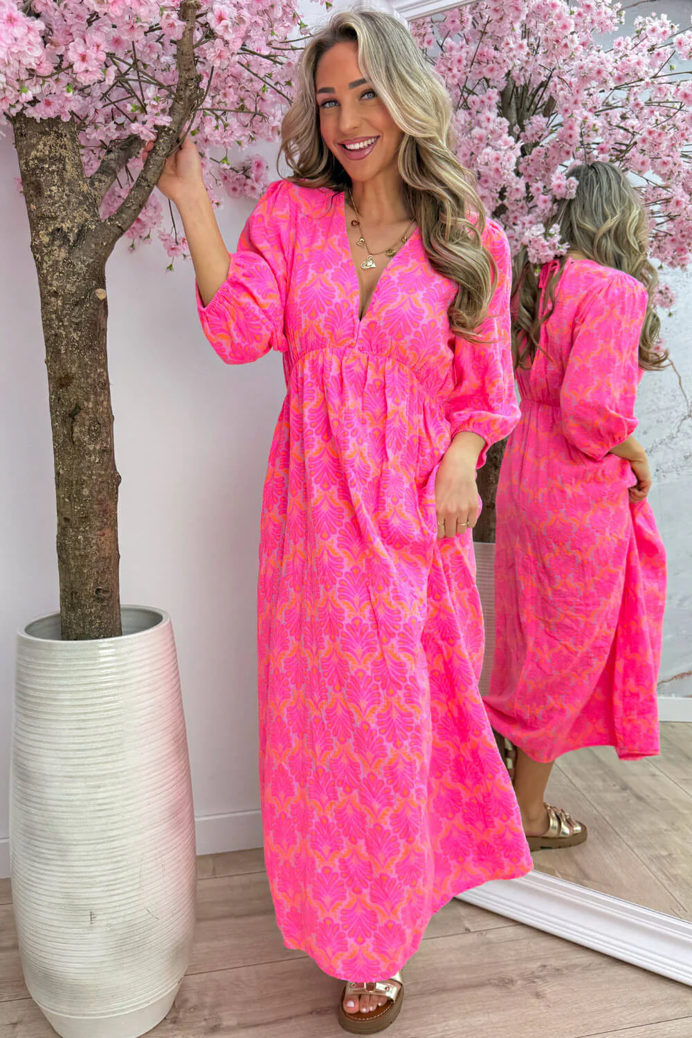 Seashell cotton dress - Roze - Image 3