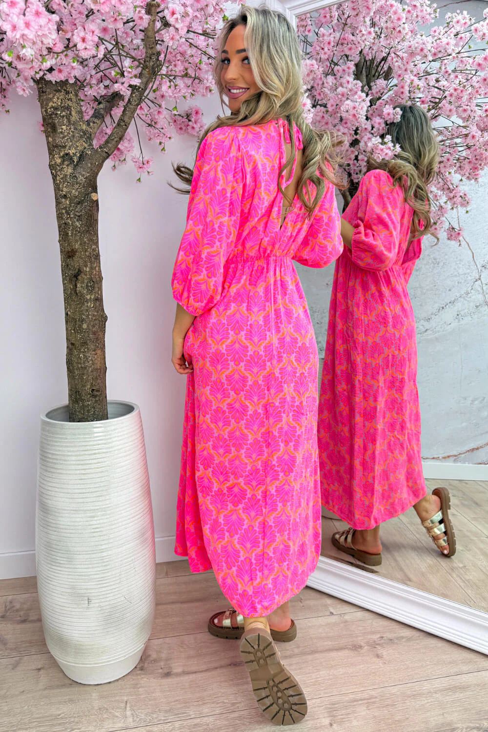 Seashell cotton dress - Roze - Image 4