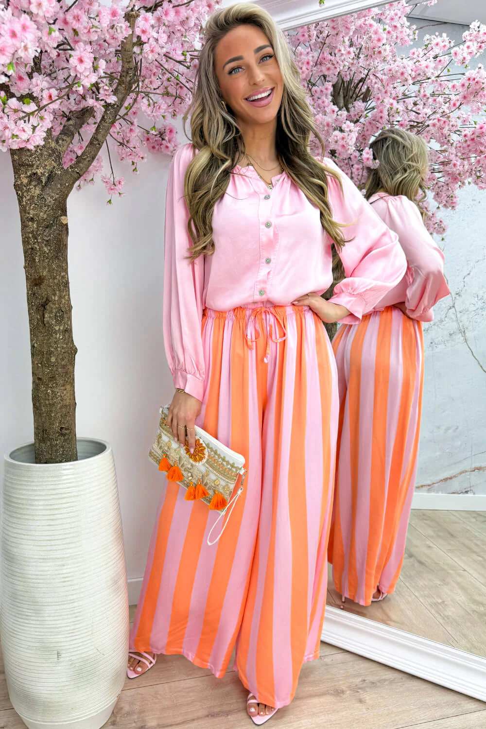 Silky basic blouse - Roze - Image 3