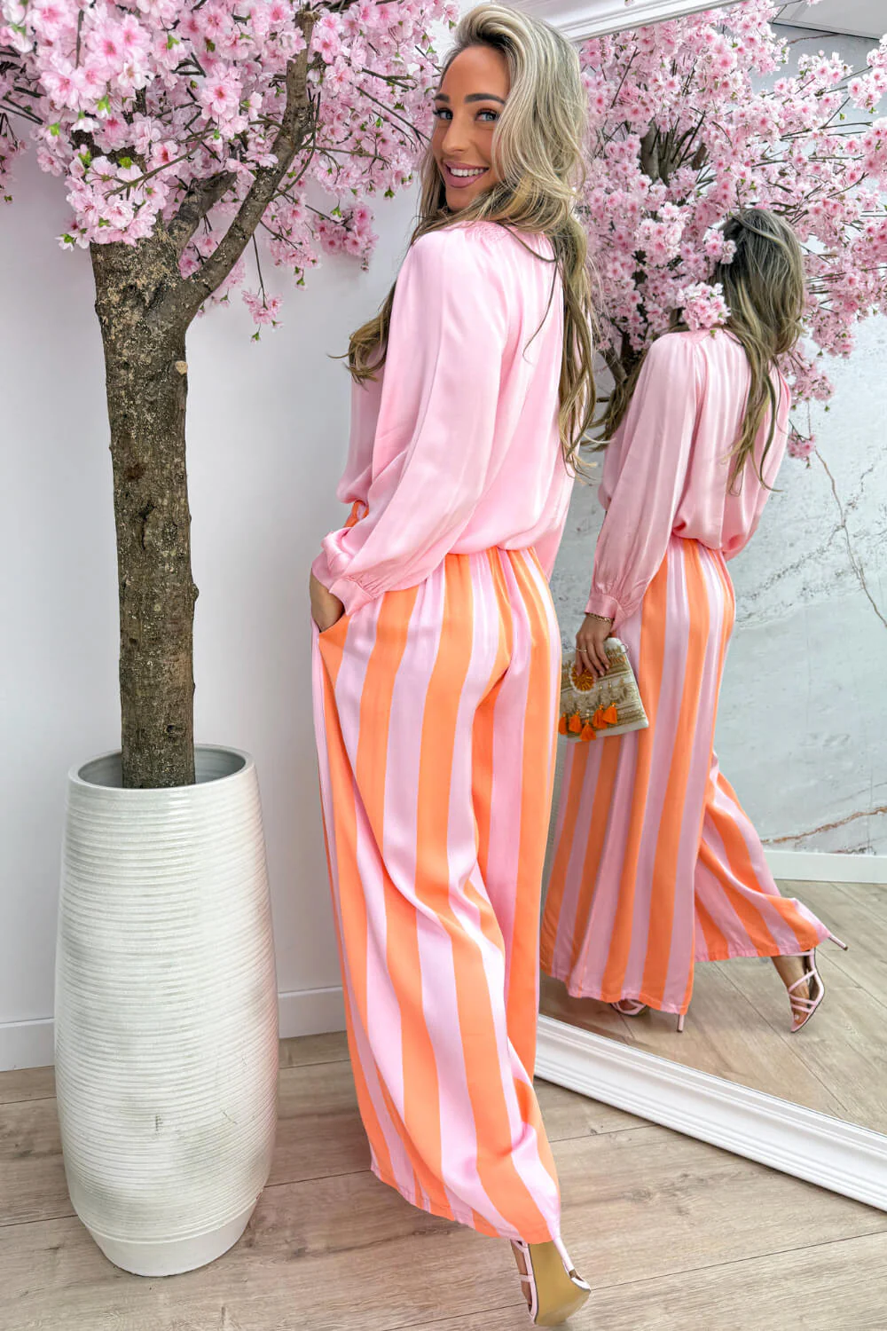 Silky basic blouse - Roze - Image 4