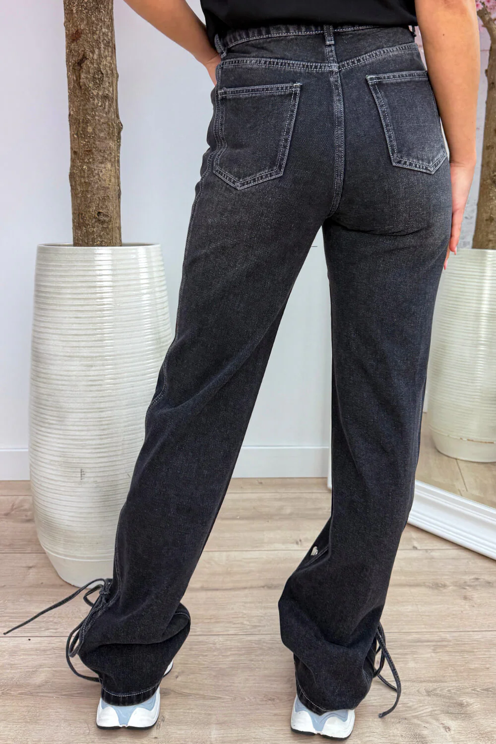 Silver hearts bow jeans - Dk. grijs - Image 3