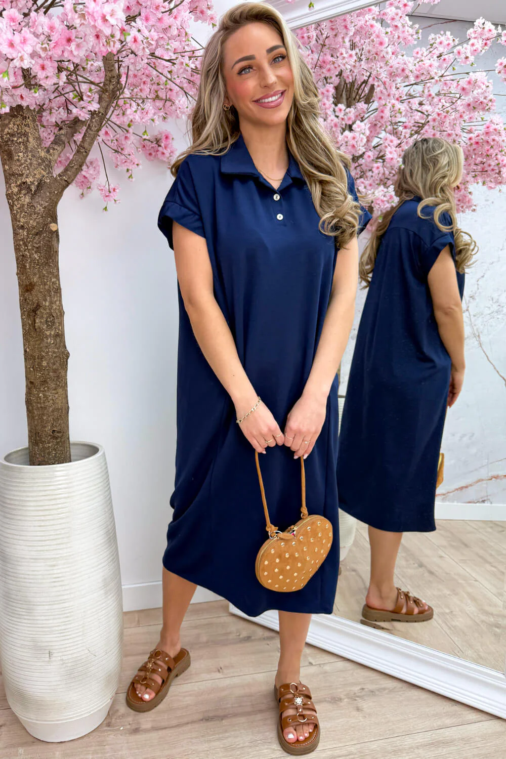 Simple charm dress - Navy - Image 2