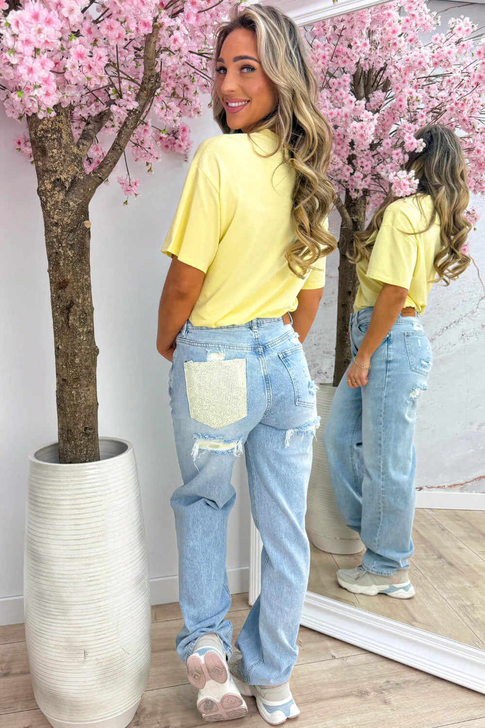 Sparkle pocket T-shirt - Geel - Image 4