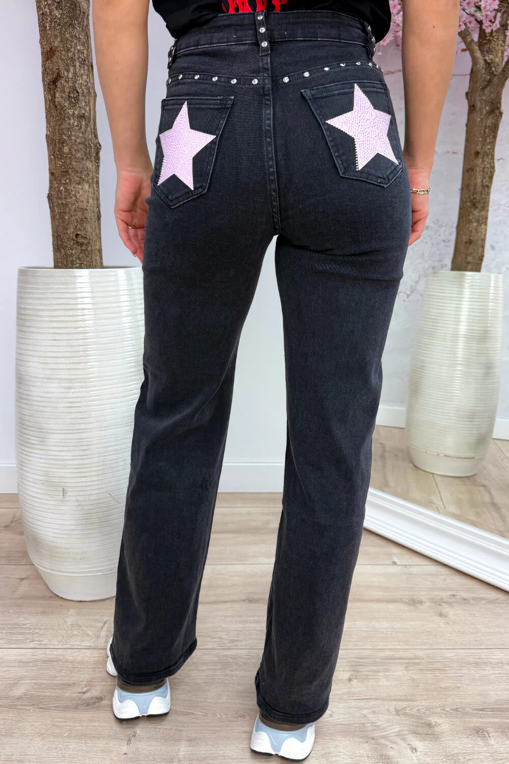 Starstruck studded straight leg jeans - Roze