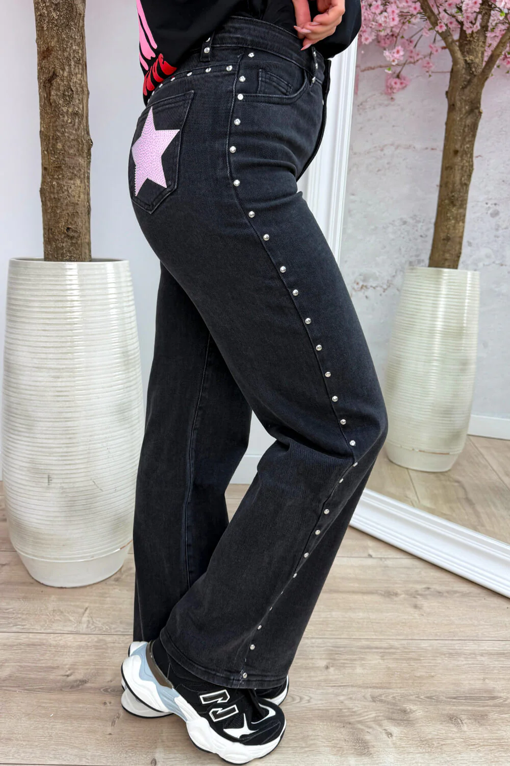 Starstruck studded straight leg jeans - Roze - Image 2