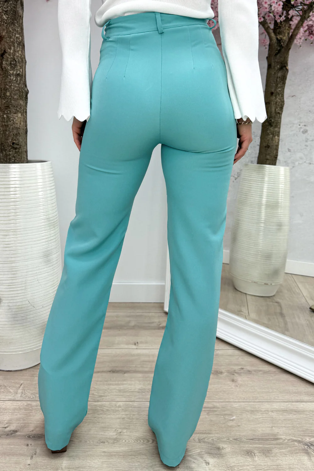 Straight leg pantalon - Dk. mint - Image 2