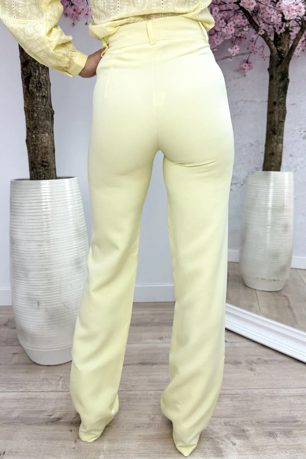 Straight leg stripe pantalon - Geel - Image 2