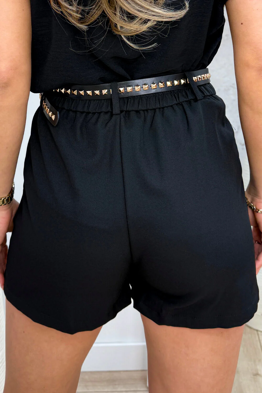 Studded belt skort - Zwart - Image 2