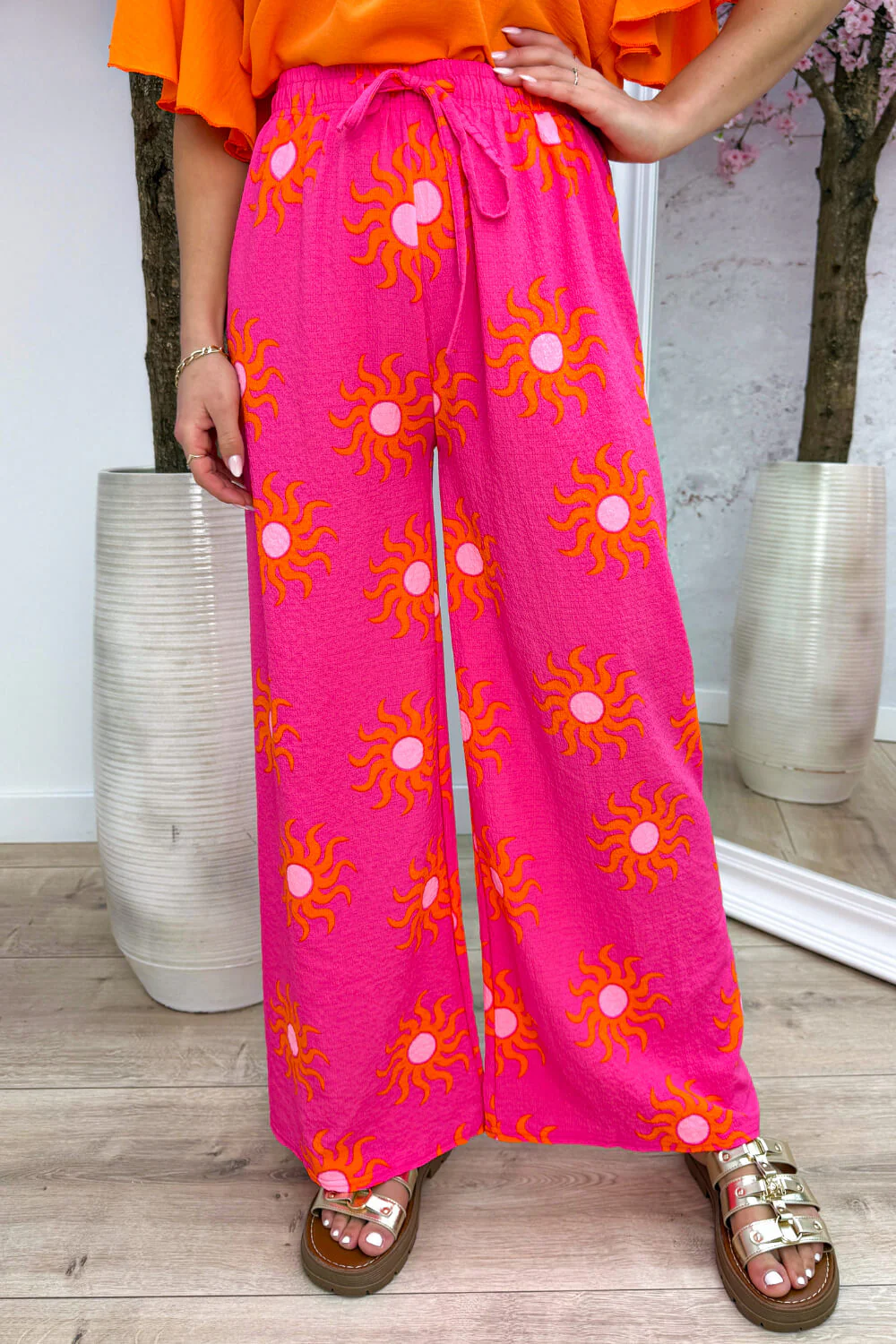 Sunny side flowy pants - Fuchsia