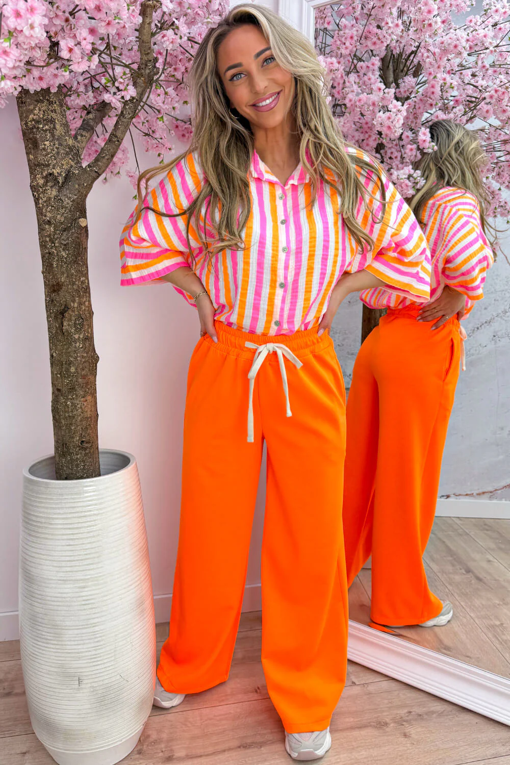 Sunny stripes cotton blouse - Wit - Image 2