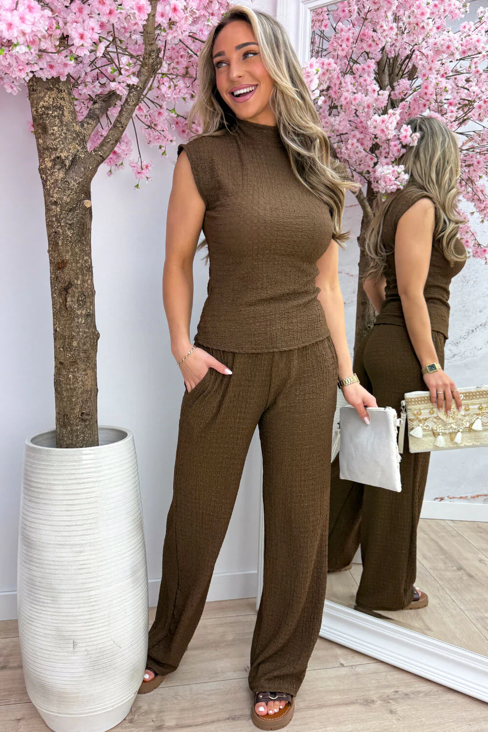 Tulum crepe co-ord - Bruin - Image 2